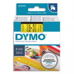 DYMO Ruban D1 Noir/Jaune 6MMX7M pour 1000/1000+/2000/3500/4500/5000/5502