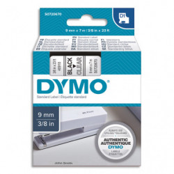 DYMO Ruban D1 Noir/transparent 9MMX7M pour 1000/1000+/2000/3500/4500/5000/5503
