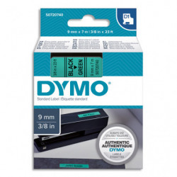 DYMO Ruban D1 Noir/vert 9MMX7M pour 1000/1000+/2000/3500/4500/5000/5510