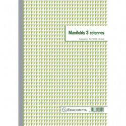 EXACOMPTA Manifold 3 colonnes 29,7x21cm - 50 feuillets dupli autocopiants