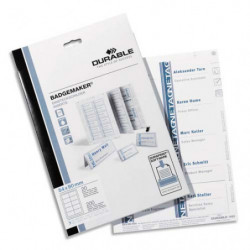 DURABLE Boîte 200 Etiquettes Badgemaker pour badges L90 x H54 mm - Blanc