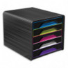 CEP Module de classement SMOOVE Noir multicolore, 5 étages, format 24 x 32 cm, L36 x H27,1 x P28,8 cm