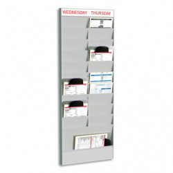 PAPERFLOW Planning Office Gris élément Suivant 20 cases pour formats A4, L47,7 x H126,3 x P4,6 cm