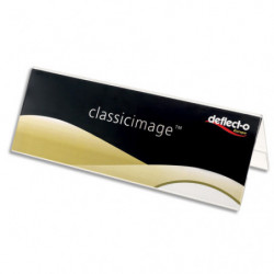 DEFLECTO Porte-nom de bureau Transparent, en polystyrène, format A4 - L29,7 x H11,1 x P9,6 mm
