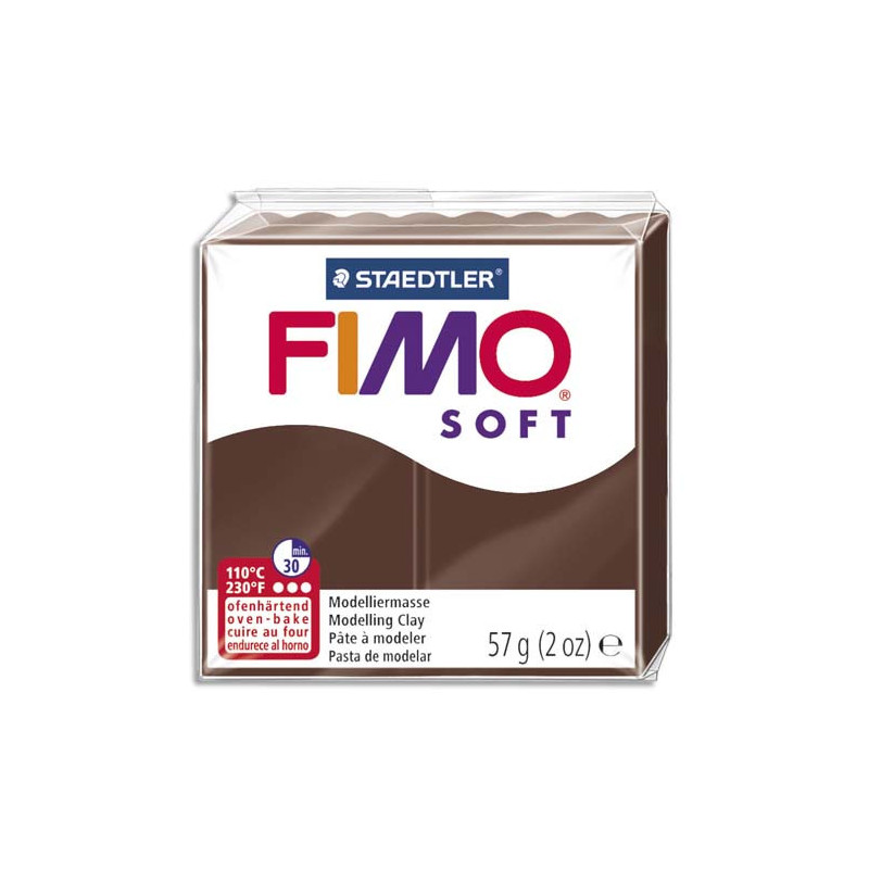 FIMO Pâte à cuire Fimo Soft de 57 g coloris Chocolat