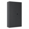 PIERRE HENRY Armoire haute monobloc Corps et Rideau Anthracite, porte battante - Dim L90 x H180 x P43 cm