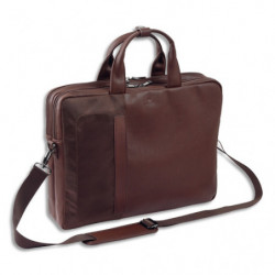 OBERTHUR Sacoche OREGON 2 compartiments, format 17,3'' - Dimensions : 43 x 10 x 33 cm coloris Brun