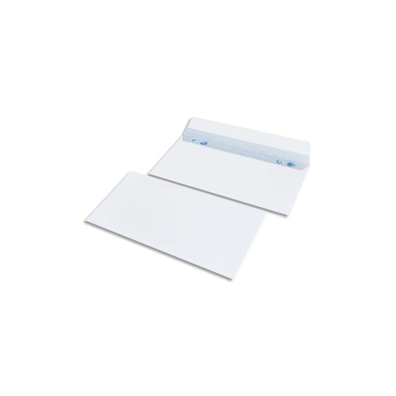 BONG Boîte de 500 enveloppes NF DL 110x220mm vélin Blanc 80g auto-adhésive