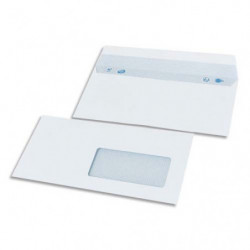 BONG Boîte de 500 enveloppes NF DL 110x220mm fenêtre 45x100mm vélin Blanc 80g auto-adhésive