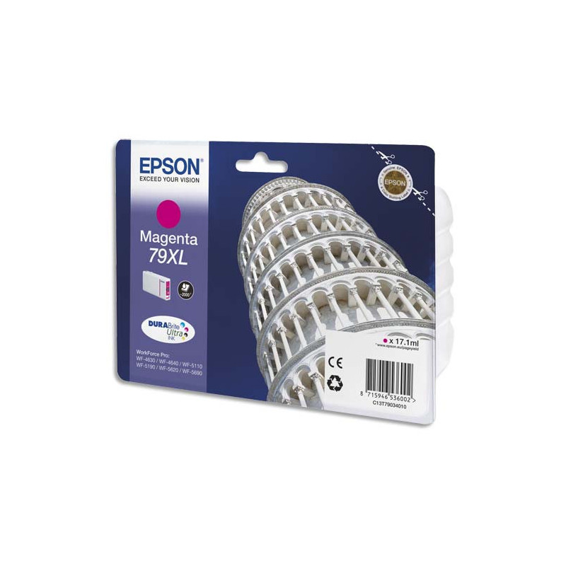 EPSON Cartouche Jet d'Encre Magenta XL (2 000 p) ''Tour de Pise'' - C13T79034010