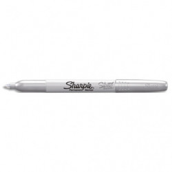 SHARPIE Marqueur permanent SHARPIE FINE. Pointe fine. Colors métallique : argent.