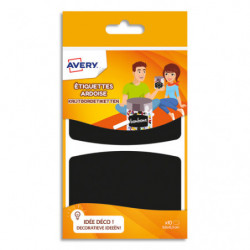 AVERY Sachet de 10 Etiquettes ardoises Noires 95 x 63 mm, écrire à la craie ou un marqueur craie