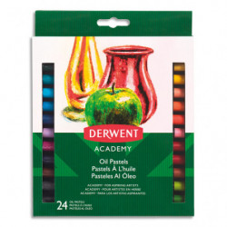 DERWENT ACADEMY Set de 24 pastels à l'huile, couleurs assorties