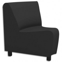 Chauffeuse modulaire d'angle 45D Izar Gris anthracite Trevira en tissu polyester, structure métallique