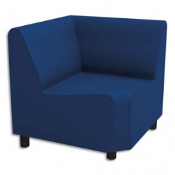 Chauffeuse modulaire d'angle 90D Izar Bleu roi Trevira en tissu polyester, structure métallique