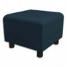 Pouf carré Izar Bleu nuit Ginko en PVC et coton, structure métallique
