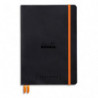 RHODIA Carnet Rhodiarama souple 14,8x21cm 240 pages points Dot / élastique. Couverture simili-cuir Noir