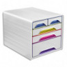 CEP Module de classement SMOOVE Multicolore, 3 tiroirs 24 x 32 cm + 2 petits, L36 x H27,1 x P28,8 cm