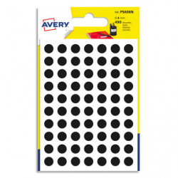 AVERY Sachet de 490 pastilles d8 mm. Ecriture manuelle. Coloris Noir