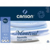 CANSON Bloc 12 feuilles papier aquarelle MONTVAL, collées 4 côtés, 24x32, 300G, grain fin Blanc naturel