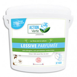 ACTION VERTE Seau 160 tablettes hydrosolubles Lessive concentrée parfumée pour linges