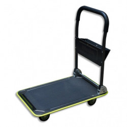 WONDAY Chariot pliable Gris Noir capacité 150 kg, porte outils - Dim. déplié : L73 x H83 x P47 cm
