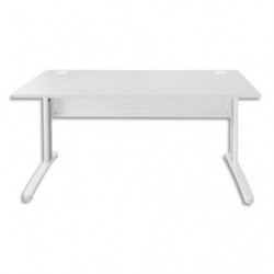 MT INTERNATIONAL Bureau droit pied en L Blanc MT5 - Dimensions : L140 x H73 x P80 cm