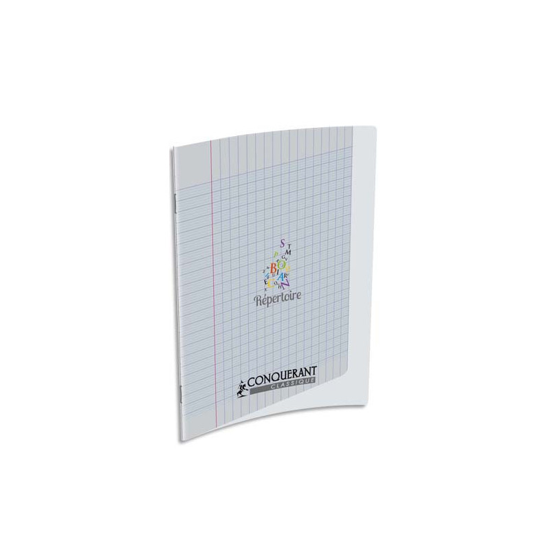 CONQUERANT C9 Répertoire 96 pages agrafées 90g 17 x 22 cm. Couverture polypro incolore