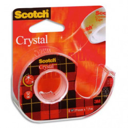 SCOTCH Ruban adhésif Crystal transparent 19mmx15m, sur dévidoir