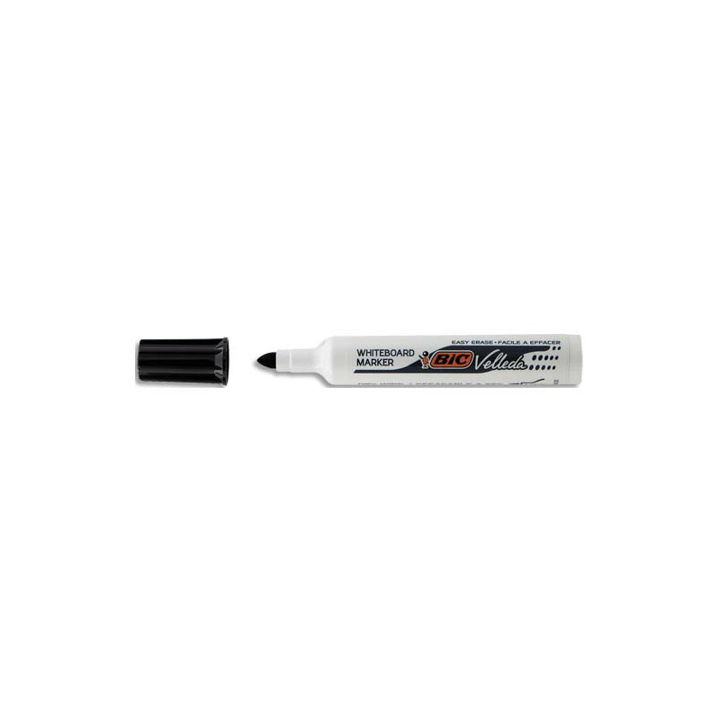 BIC Velleda 1711 Feutres pour Tableau Blanc Effaçables à Sec à Pointe Conique Moyenne - Noir