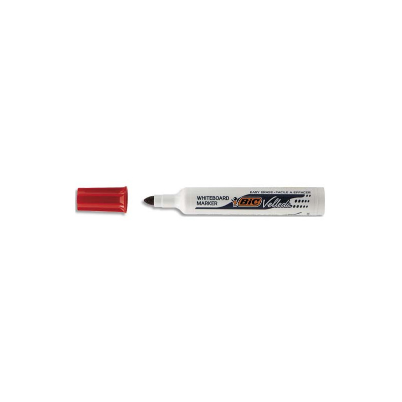 BIC Velleda 1711 Feutres pour Tableau Blanc Effaçables à Sec à Pointe Conique Moyenne - Rouge