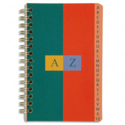 CONQUERANT C7 Répertoire reliure piqûre 96 pages 70g 9x14 cm petits carreaux 5x5. Couverture carte vernie