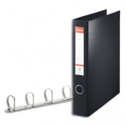 ESSELTE Classeur 4 anneaux VIVIDA en polypropylène, dos 6cm, coloris Noir