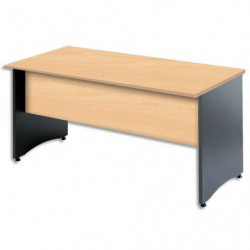 MT INTERNATIONAL Bureau droit pied panneau MT3 Confort - Dim : L180 x H76 x P80 cm Hêtre anthracite