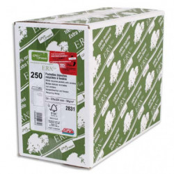 GPV Boîte de 250 pochettes recyclées extra Blanches Erapure, formatC4 229x324mm fenêtre 50x100mm 90g 2831