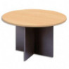 MT INTERNATIONAL Table ronde de réunion MT3 Confort pieds panneaux croix D120 x H76 cm Hêtre anthracite