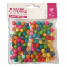 GRAINE CREATIVE Sachet de 100 perles en bois colorées assorties diamètre 10 mm, trou 2mm