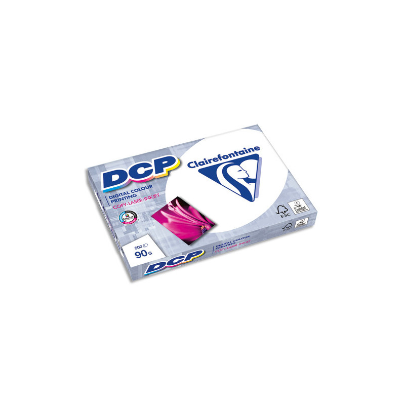 CLAIREFONTAINE Ramette de 500 feuilles papier Blanc DCP copieur, Laser, Jet d'encre couleur 90gr A3 1834
