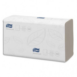 TORK Colis de 20 Paquets de 190 Essuie-mains Xpress interfoliés Advanced 2 plis Z gaufré Ft 21,3x23,4 cm
