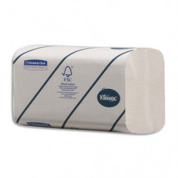 KLEENEX Colis de 15 Paquets de 186 Essuie-mains ultra doux 2 plis pliage en Z, Ft 21,5x21,5 cm Blanc