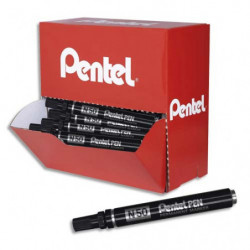PENTEL Pack eco de 36 marqueurs permanents corps métal N50 pointe ogive encre Noire (30+6 gratuits)