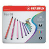 STABILO Pen 68 feutre de dessin pointe moyenne - Boîte métal de 20 feutres - Coloris assortis