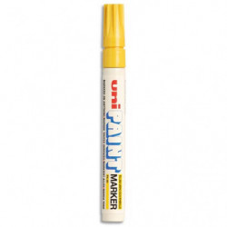 UNI-BALL Marqueur peinture à base d'huile indélébile pte moy ogive corps métal coloris Jaune UNI PAINT