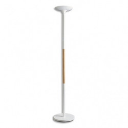 UNILUX Lampadaire Pryska LED Blanc/Hêtre. 100lm/W 40 W 4000 lm interrupteur variateur 3 intensités A+