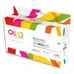 OWA Pack 4 cartouches compatibles Jet d'encre Noir,Cyan,Magenta,Jaune HP 981A /J3M71/68/69/70A K10483OW.