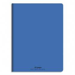 CONQUERANT C9 Cahier piqûre 17x22cm 32 pages 90g grands carreaux Seyès. Couverture polypropylène Bleu