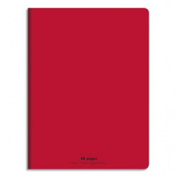 CONQUERANT C9 Cahier piqûre 17x22cm 48 pages 90g grands carreaux Seyès. Couverture polypropylène Rouge