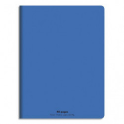 CONQUERANT C9 Cahier piqûre 17x22cm 48 pages 90g grands carreaux Seyès. Couverture polypropylène Bleu