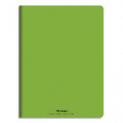 CONQUERANT C9 Cahier piqûre 17x22cm 48 pages 90g grands carreaux Seyès. Couverture polypropylène Vert