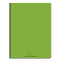 CONQUERANT C9 Cahier piqûre 17x22cm 60 pages 90g grands carreaux Seyès. Couverture polypropylène Vert